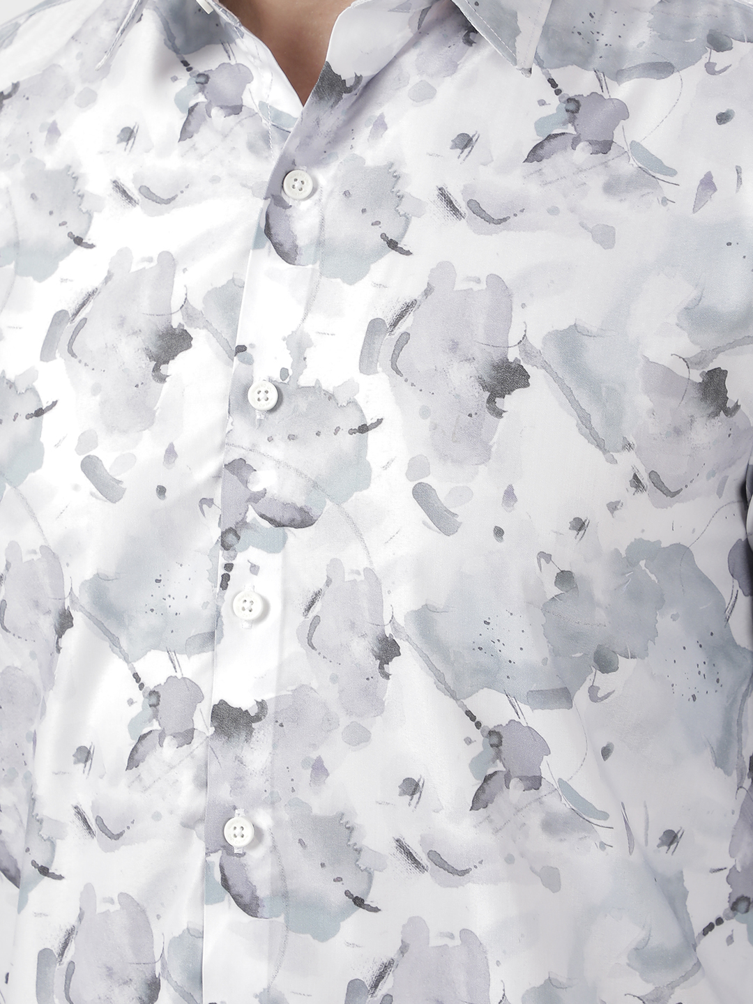 Numero Uno Men Abstract Grey Shirt